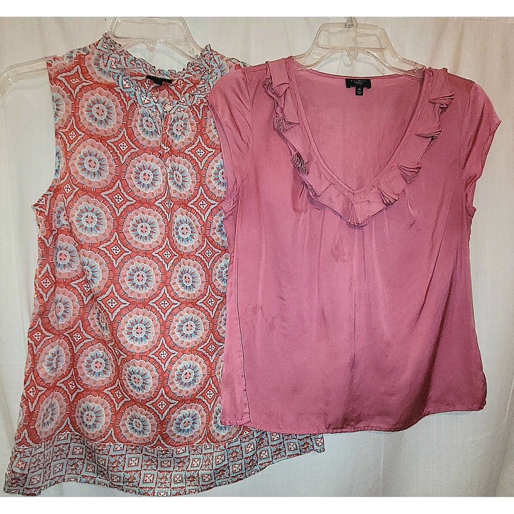 Talbots Blouse Lot of 4 Tops Sz Small Pink Fuschia Eyelet Multi Ivory Lace - Picture 4 of 16